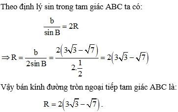 Cách tính bán kính đường tròn ngoại tiếp tam giác