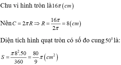 Diện tích hình quạt