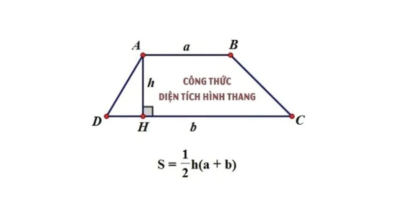 Công thức tính diện tích hình thang