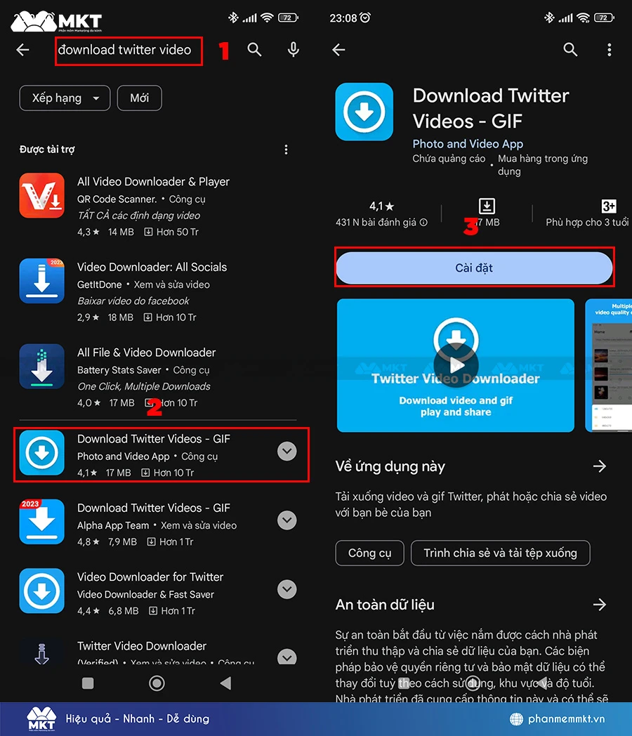 Chọn chất lượng video tải về