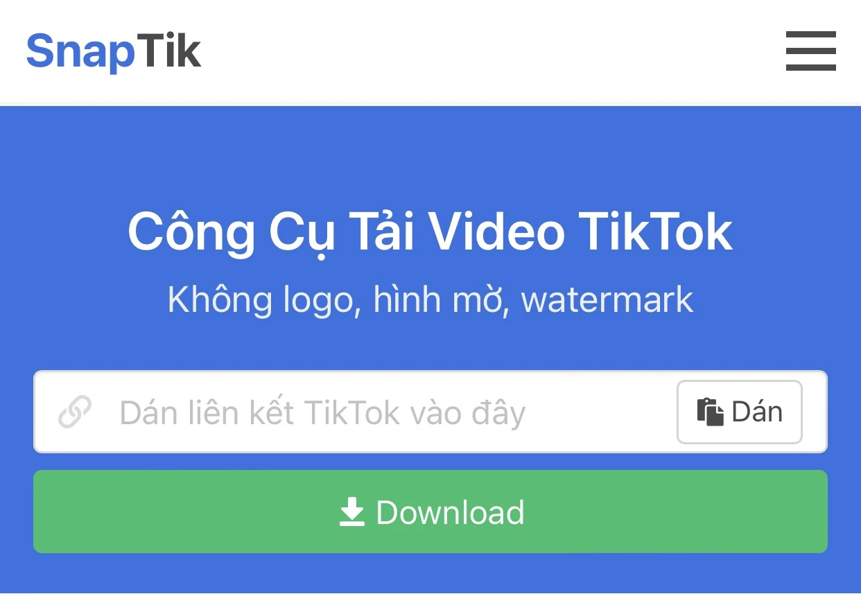 SnapTik - Tải video TikTok không logo