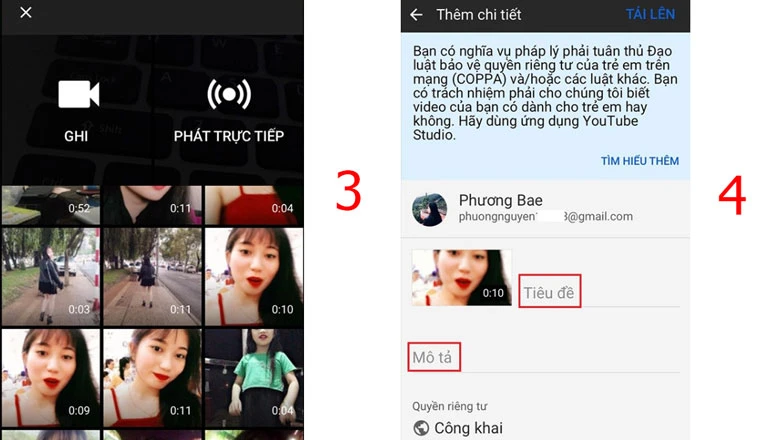 Tải video lên YouTube