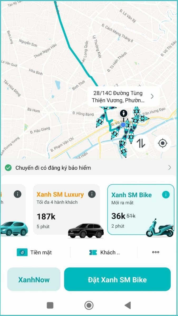 Xanh SM - Ứng dụng gọi xe điện taxi VinFast trên điện thoại
