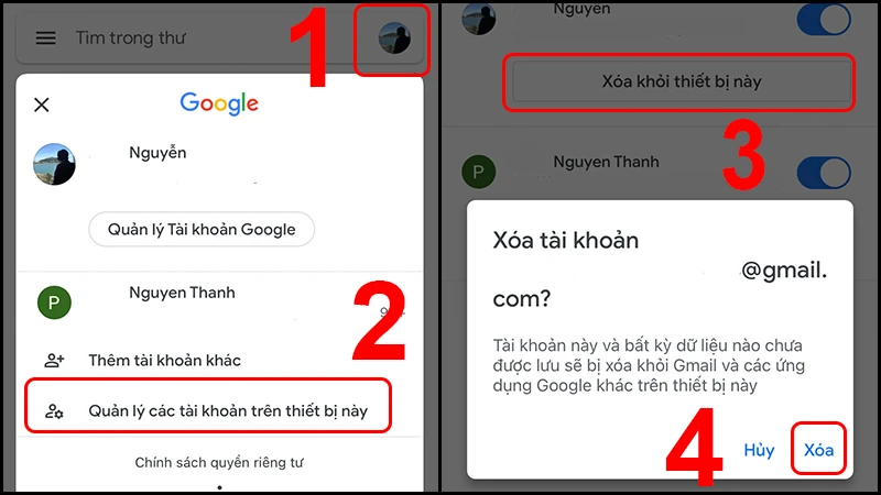 Cách xoá tài khoản Google khỏi điện thoại Android, iPhone đơn giản - Thegioididong.com