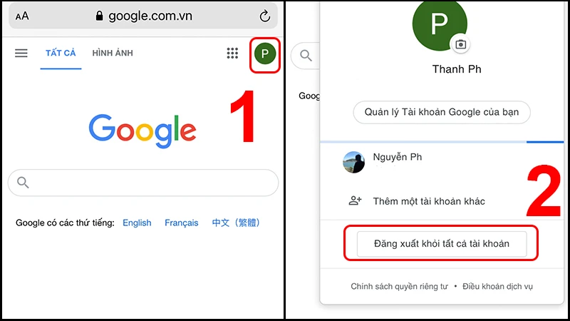 Cách xóa tài khoản Google trên iPhone