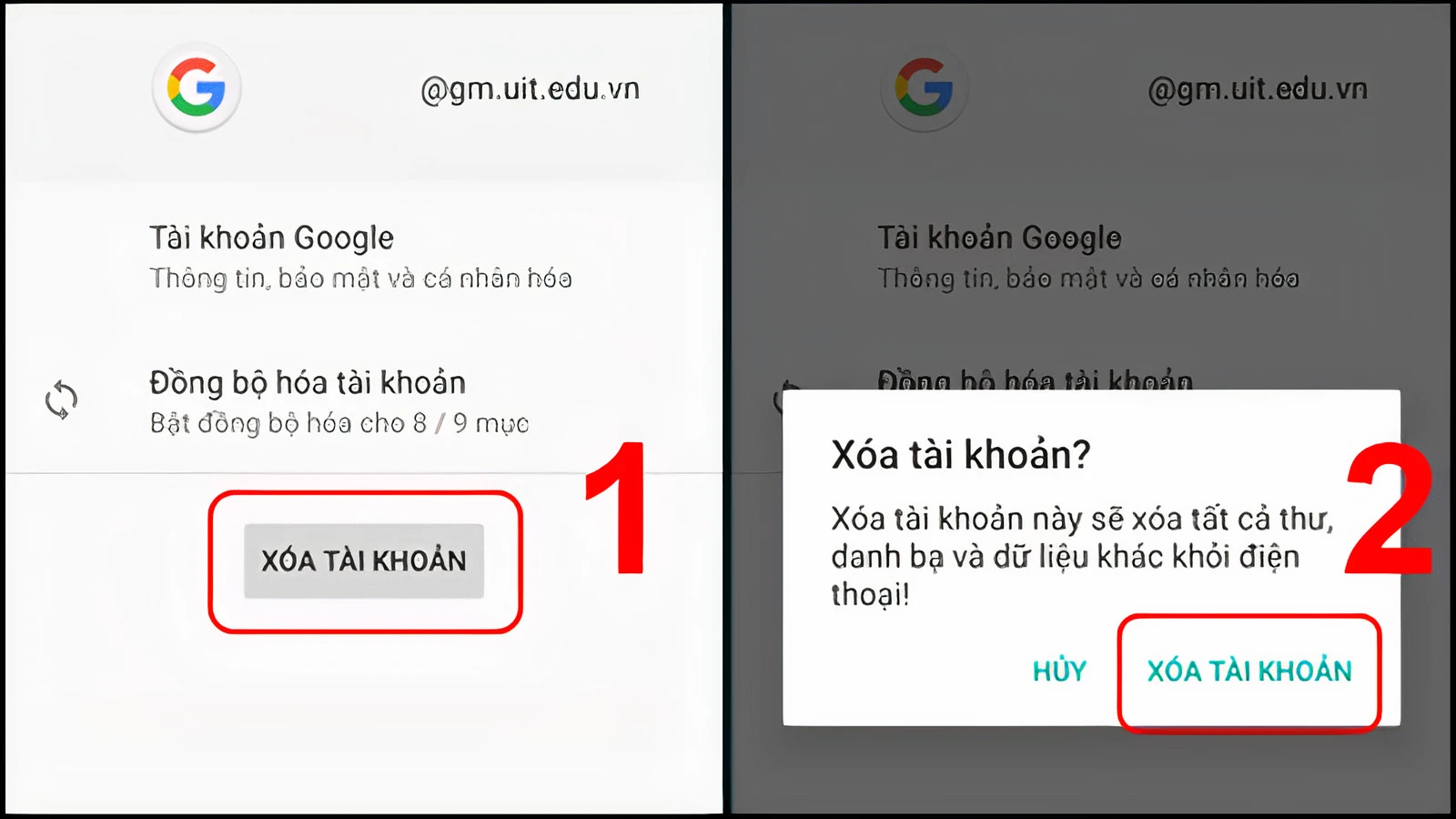 Cách xoá tài khoản Google khỏi điện thoại Android, iPhone đơn giản - Thegioididong.com