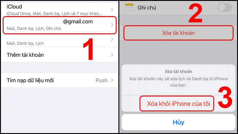 Cách xóa tài khoản Google trong Cài đặt trên iPhone