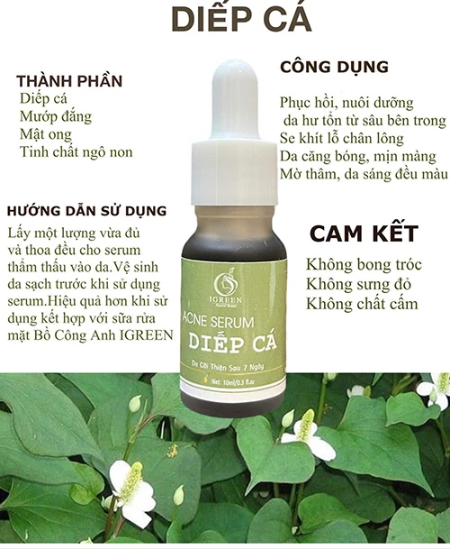 Serum diếp cá IGREEN - Giải pháp hoàn hảo cho làn da