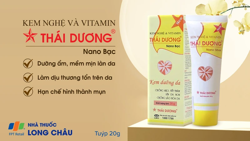 Kem nghệ và vitamin Thái Dương Nano Bạc dưỡng da, nhanh liền sẹo, mờ vết thâm, nám (20g)