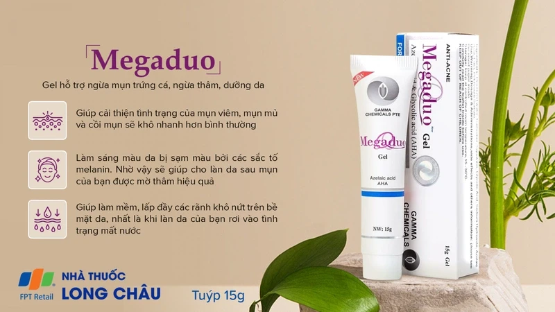 Gel Megaduo hỗ trợ ngừa mụn trứng cá, ngừa thâm, dưỡng da (15g)