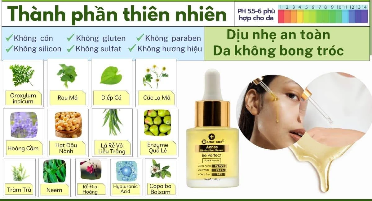 Serum trị mụn Doctorcare- trị mụn nhanh- an toàn- hiệu quả