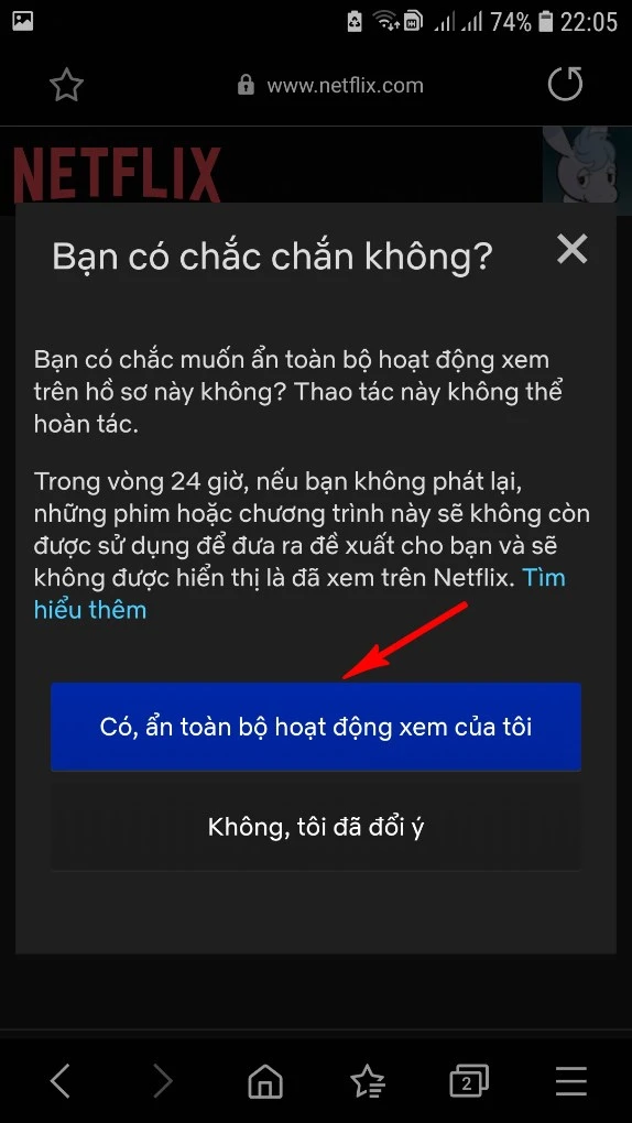 Cách xóa lịch sử, nội dung đã xem Netflix trên điện thoại đơn giản