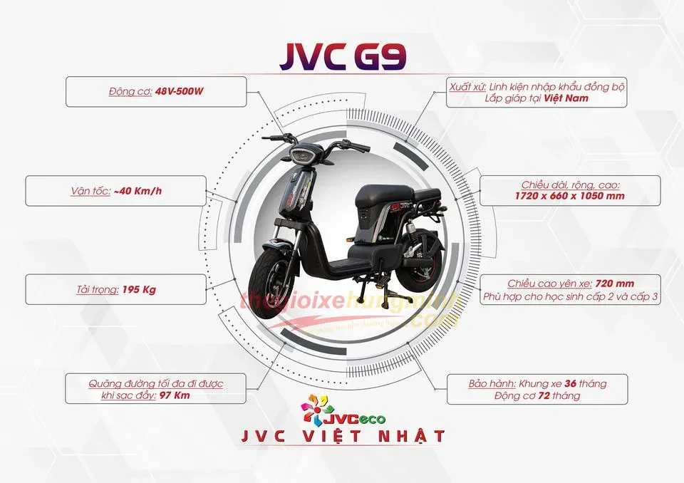 XE ĐẠP ĐIỆN JVC G9 -PLUS