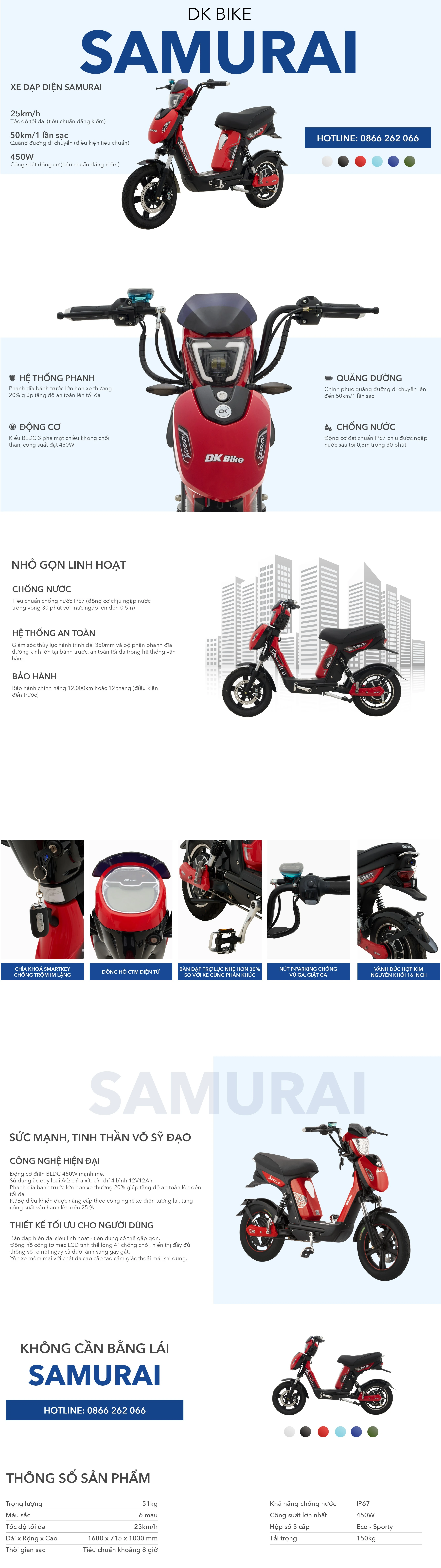 Xe đạp điện DK Bike Samurai IV ( Bản Ác Quy ) - Hòa Diệp | Xe Điện Xe Máy 50cc Chính Hãng Hải Phòng